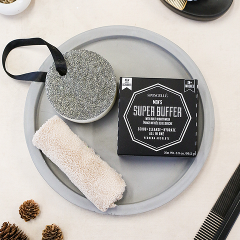 20+ Men's Super Buffer w/ Black Scrubber (Verbena Absolute): 3.5 oz