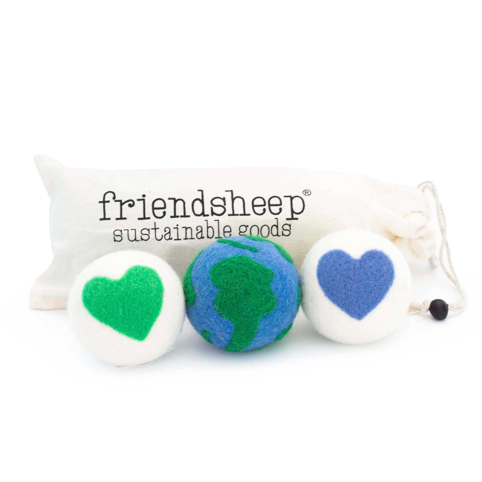 Love Your Mama Eco Dryer Balls - Set of 3 (EARTH HEARTS)